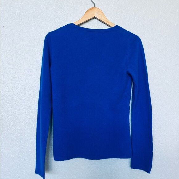 Ann Taylor Blue Cashmere V-Neck Sweater Top S - Picture 3 of 4